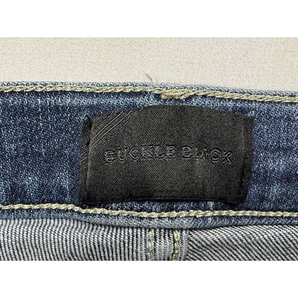 Buckle Black Women's Distressed Blue Stretch Denim Mom Jeans - Size 26 (27x28) - Picture 4 of 6